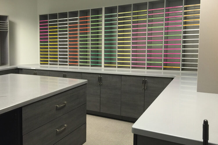 mailroom, modular casework